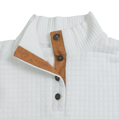 🔥Men's Outdoor Casual Stand Button Long Sleeve Waffle Golf Sweater