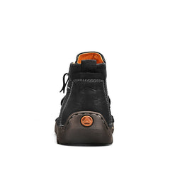 (⏰Last Day 70% OFF🔥)Men's Top-Quality Motorcycle Boots Hand-Stitched Genuine Leather Boots-Wide Toe, Waterproof, Anti-Slip, Anti-Sprain,Suitable for Work, Driving, Hiking