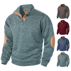 Last Day 50% Off - New Men's Stand Collar Joint Stitching Casual Jacquard Cardigan Sweater