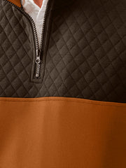 Men's Fashionable Color Block Half Zip Outdoor Casual Sweatshirt