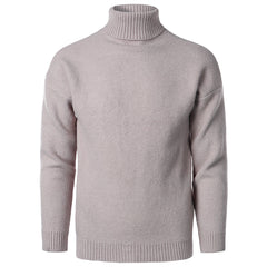 Men's Solid Color High Collar Casual Loose Cashmere Sweater
