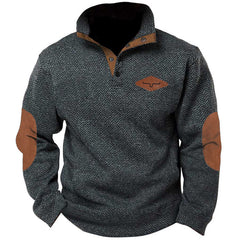 Yellowstone Men's Henley Elbow Patch Color Block Western Sweatshirt