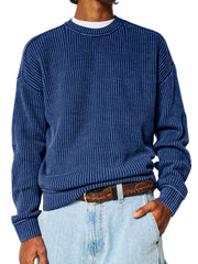 Men's Solid Color Crew Neck Sweater