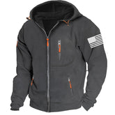 Men's American Flag Hoodie Jacket Zip Up Vacation Streetwear Fleece Hoodie