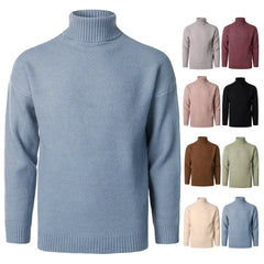 Men's Solid Color High Collar Casual Loose Cashmere Sweater