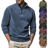 🔥HOT SALE🔥Gentleman's Half Zip Henley Fleece Sweatshirt