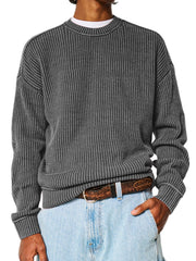 Men's Solid Color Crew Neck Sweater