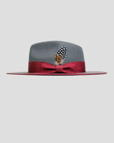 Ferguson Fedora Hat - Slate + Burgundy