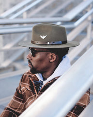 Geoffery Fedora Hat – Dark Olive