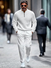 Simple Quarter Zip Tracksuit Set