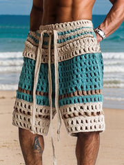 Casual Resort Knit Braided Shorts