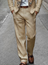 Elegant Linen Blend Straight Leg Pants