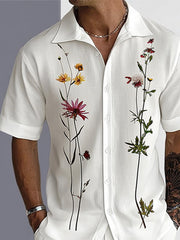 Effortless Floral Print Shirt Shorts Set