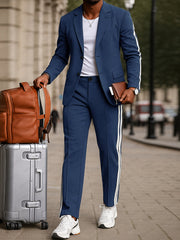 Modern Side Stripe Blazer Pants Set