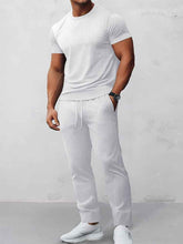 Athleisure Jacquard T-Shirt Pants Set