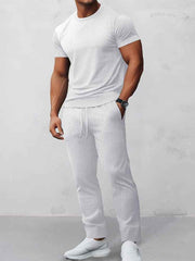 Athleisure Jacquard T-Shirt Pants Set