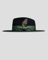 Ferguson Fedora Hat - Black + Green