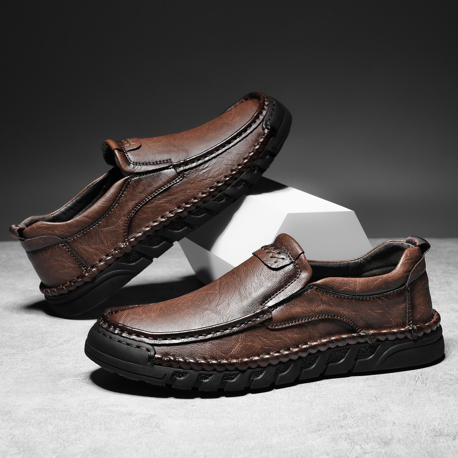 ⏰Last Day! 70% OFF 🔥Men's Handmade Leather Loafers with Arch Support & Wide Toe Box