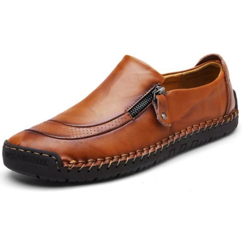 🔥Hot Sale🎁Mens Handmade Side Zipper Casual Comfy Leather Slip On Loafers