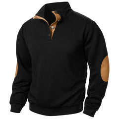 New Men's Stand Collar Joint Stitching Casual Jacquard Cardigan Sweater