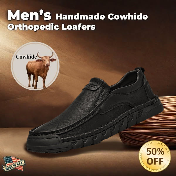 ⏰Last Day! 70% OFF 🔥Men's Handmade Leather Loafers with Arch Support & Wide Toe Box