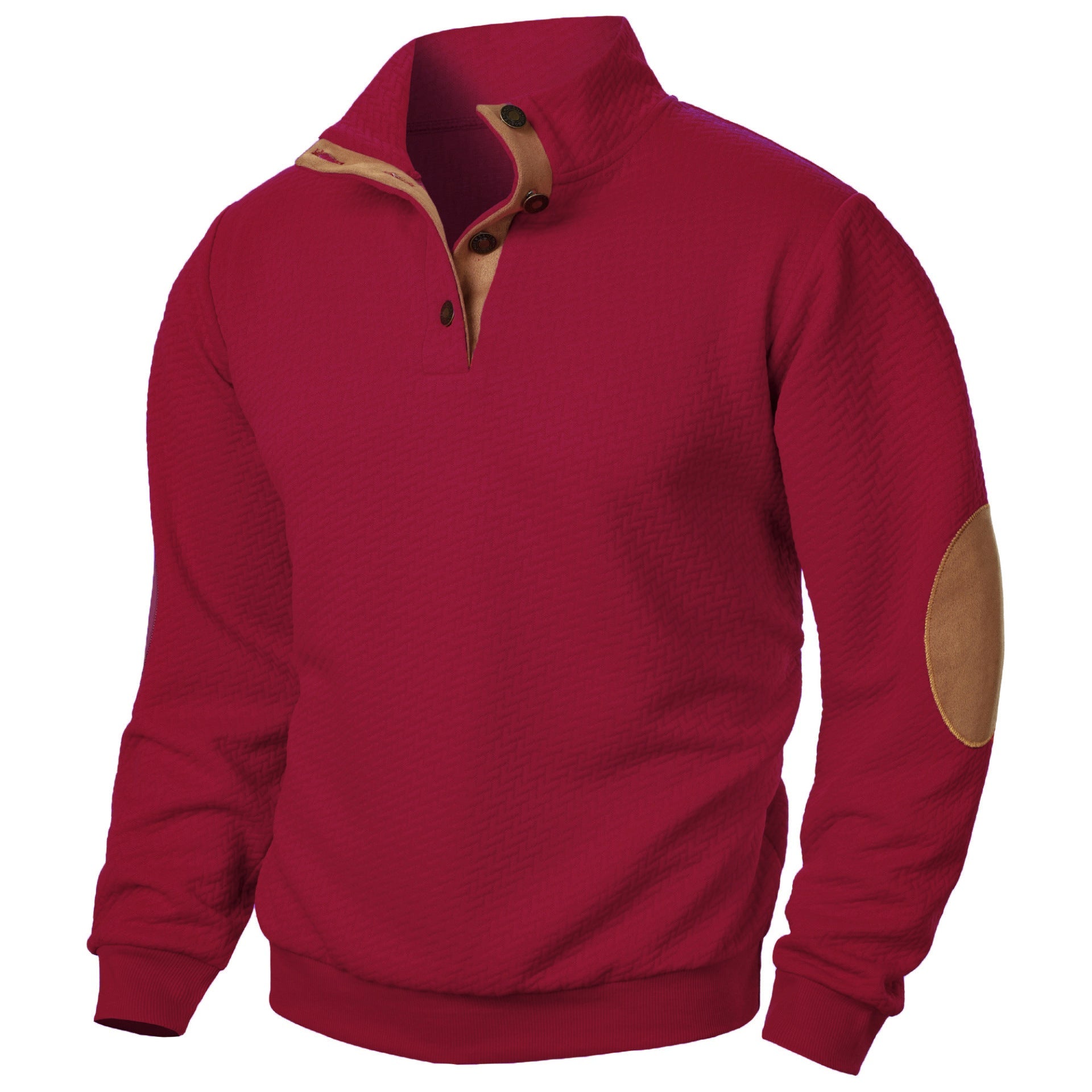 New Men's Stand Collar Joint Stitching Casual Jacquard Cardigan Sweater