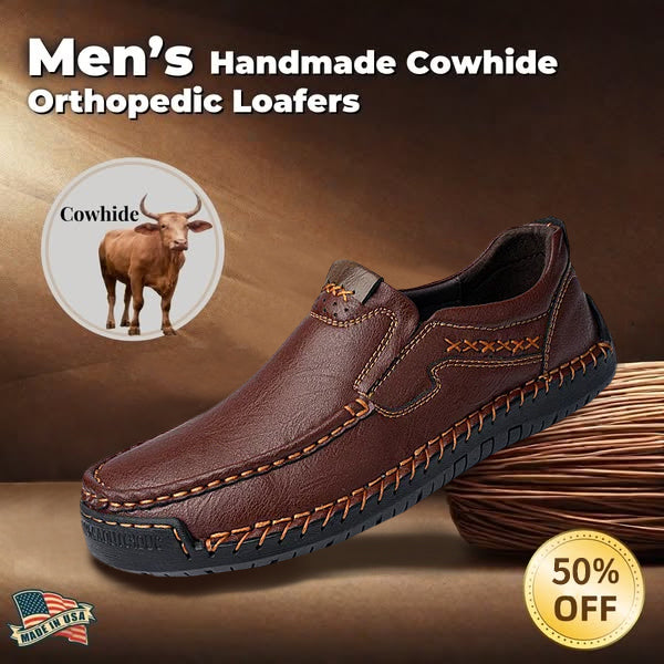 ⏰Last Day 70% OFF🔥Men's Premium Leather Loafers - Arch Support & Wide Fit Slip-On Shoes