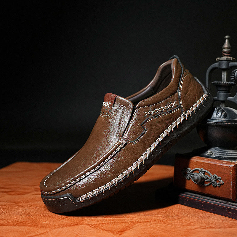 ⏰Last Day 70% OFF🔥Men's Premium Leather Loafers - Arch Support & Wide Fit Slip-On Shoes