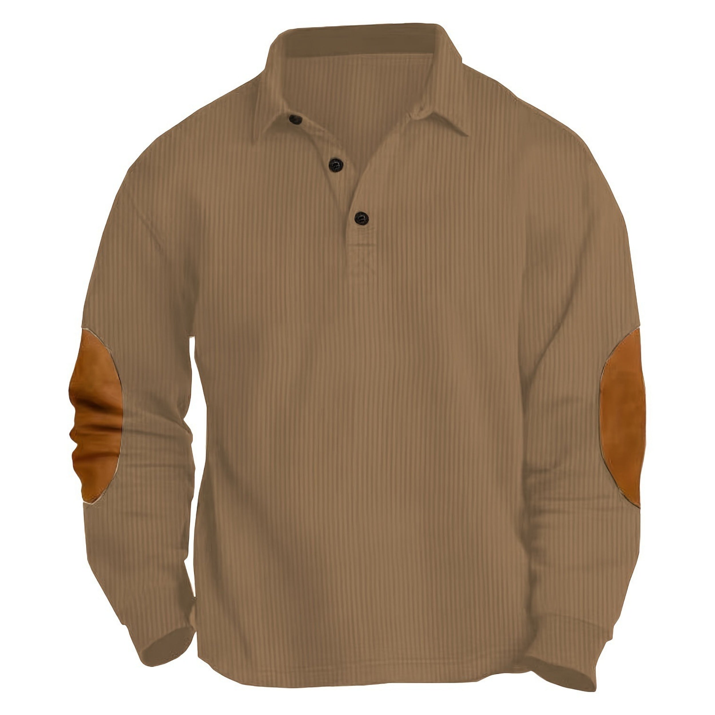 Men's Outdoor Long-Sleeved Lapel Top Ribbed Sweater