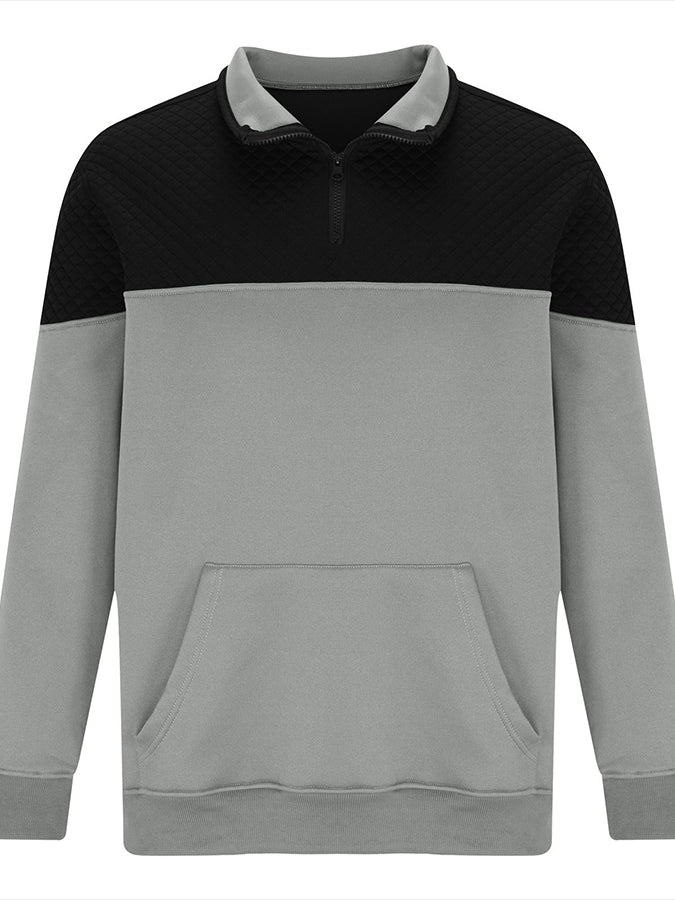 Men's Fashionable Color Block Half Zip Outdoor Casual Sweatshirt