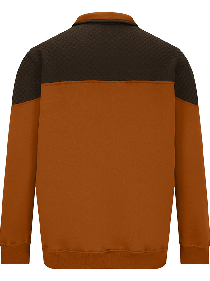 Men's Fashionable Color Block Half Zip Outdoor Casual Sweatshirt