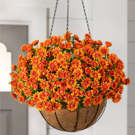 Last Day Each Only $2.99🌼- Artificial Outdoor Sunset Mums Flowers - UV resistant, Waterproof, Windproof