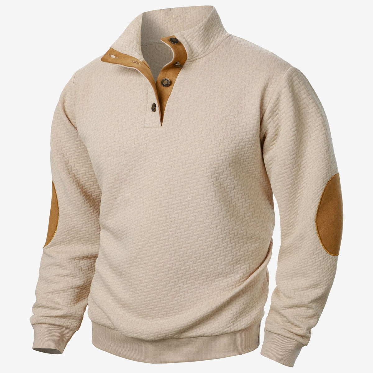New Men's Stand Collar Joint Stitching Casual Jacquard Cardigan Sweater