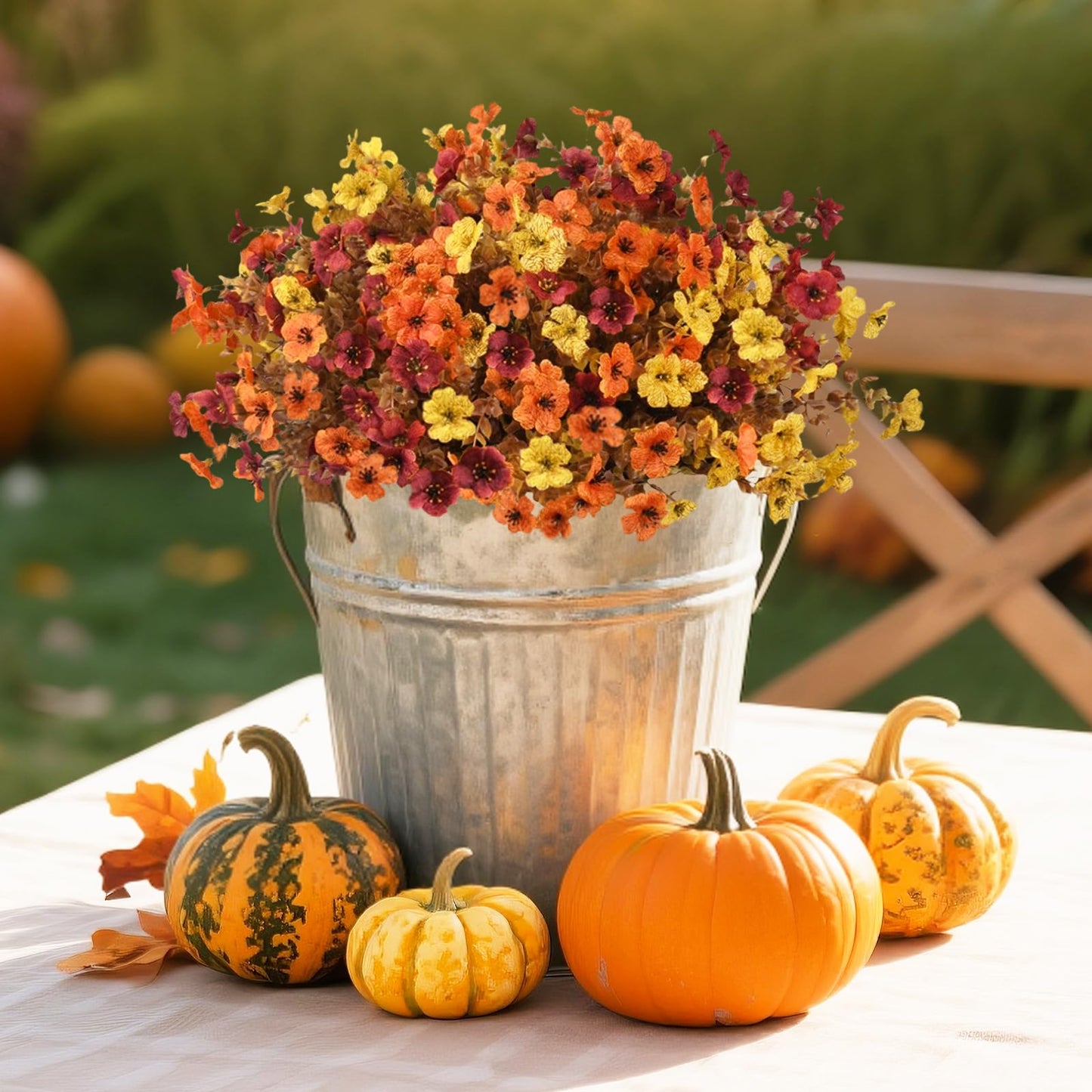 🔥Hot Sale Each Only $2.49🌼Lifelike UV-Resistant Autumn Flowers – Waterproof, Windproof & Perfect for Fall Decor 🍂
