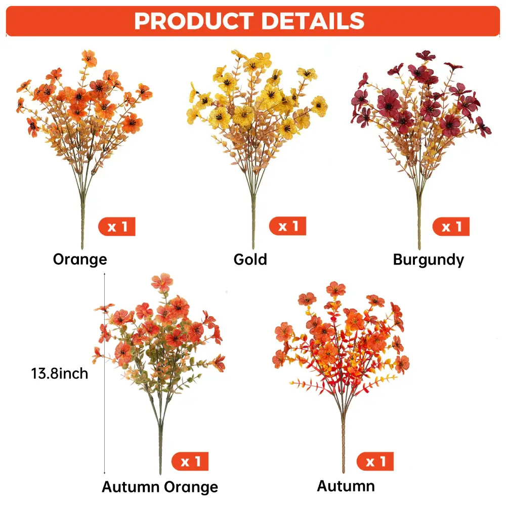 🔥Hot Sale 60% OFF🌼Artificial Outdoor Fall Flowers - UV resistant, Waterproof, Windproof🍂