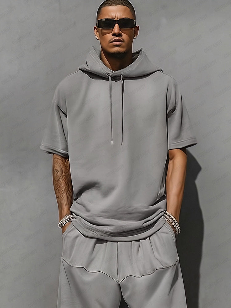 Casual Loose Fit Hooded Sports Set