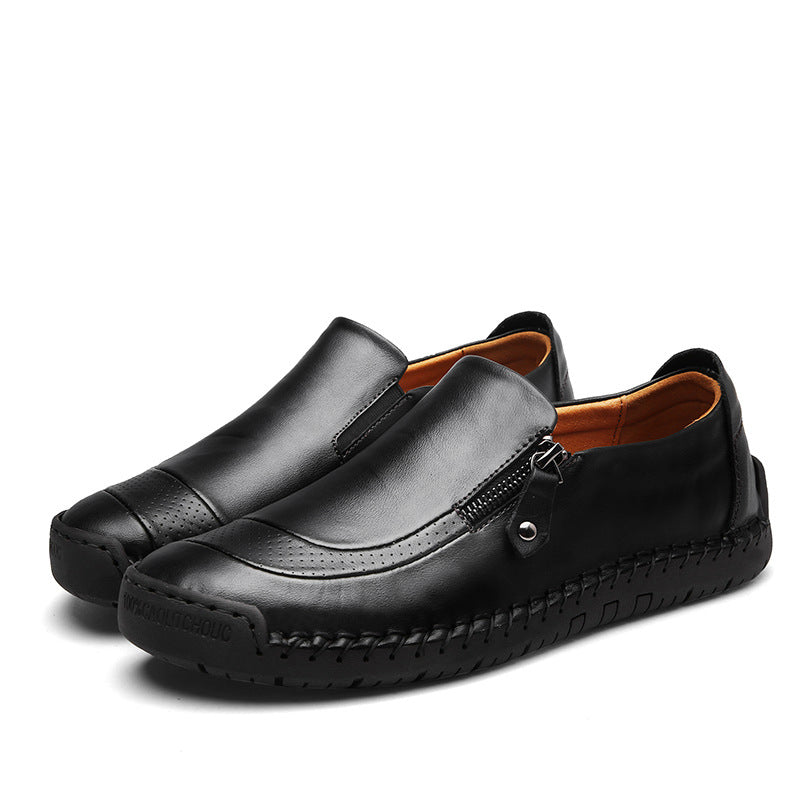🔥Hot Sale🎁Mens Handmade Side Zipper Casual Comfy Leather Slip On Loafers