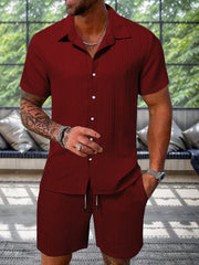 Leisure Textured Shirt Set