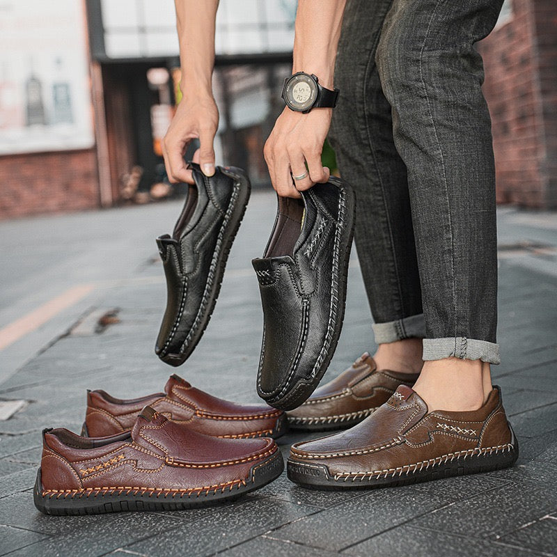 ⏰Last Day 70% OFF🔥Men's Premium Leather Loafers - Arch Support & Wide Fit Slip-On Shoes